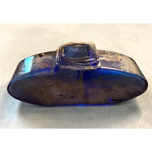 Charlie Meaker MCM Art Glass Large Blue Azurene Vase - Picture 3 of 10